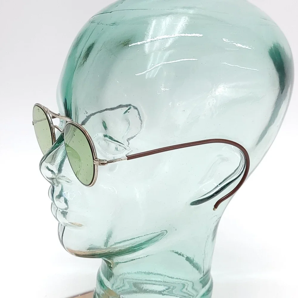 Antique Bausch & Lomb‎ Green Goggles Safety Glasses Vintage Sunglasses Steampunk